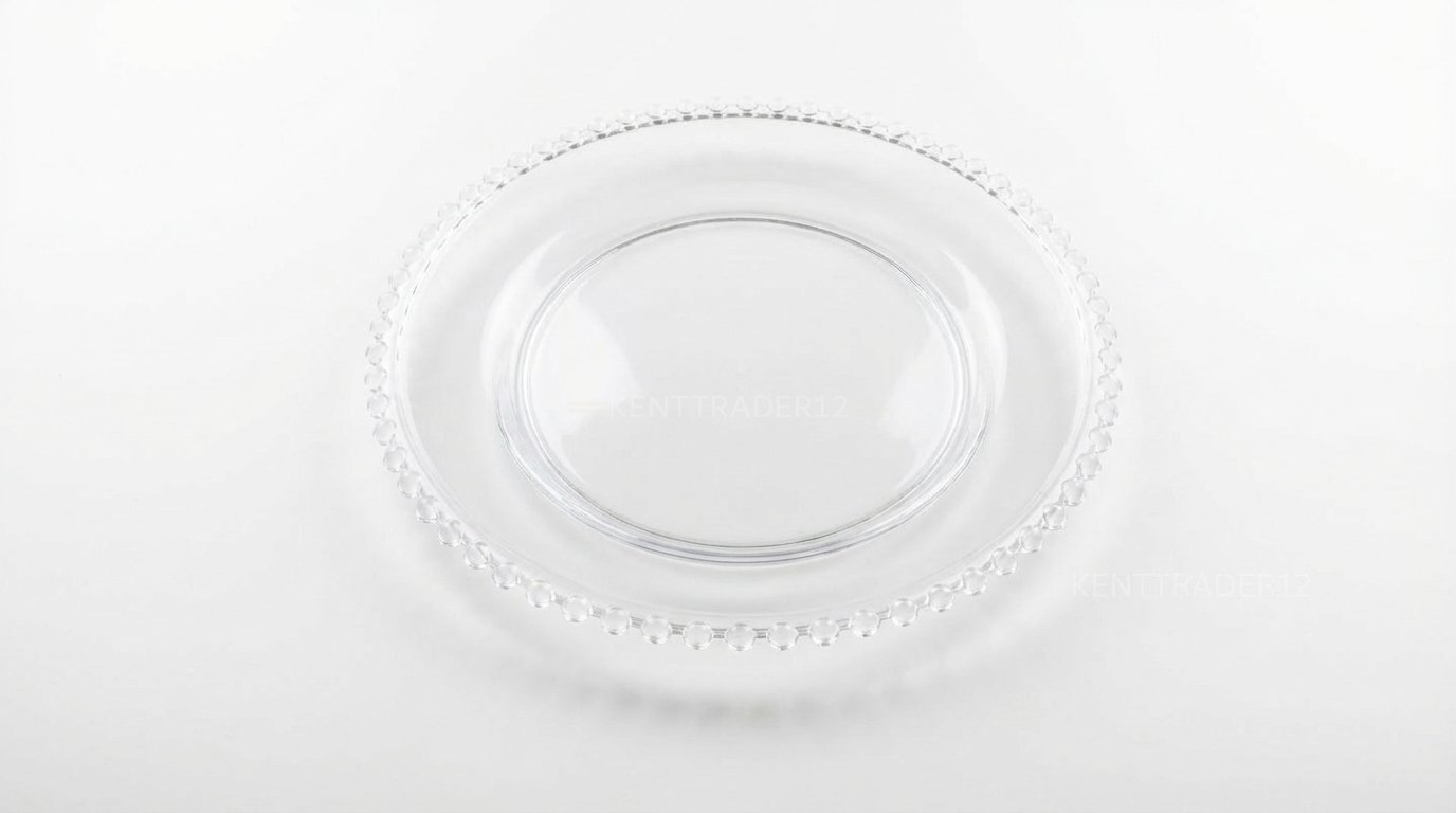 Clear Beaded Rim Acrylic Charger Plate - 13" (33cm) Diameter - Image 2