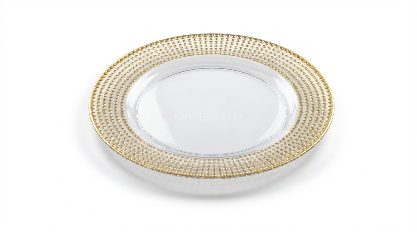 Gold Studded Clear Acrylic Charger Plate – 13" (33cm) Diameter - Image 2