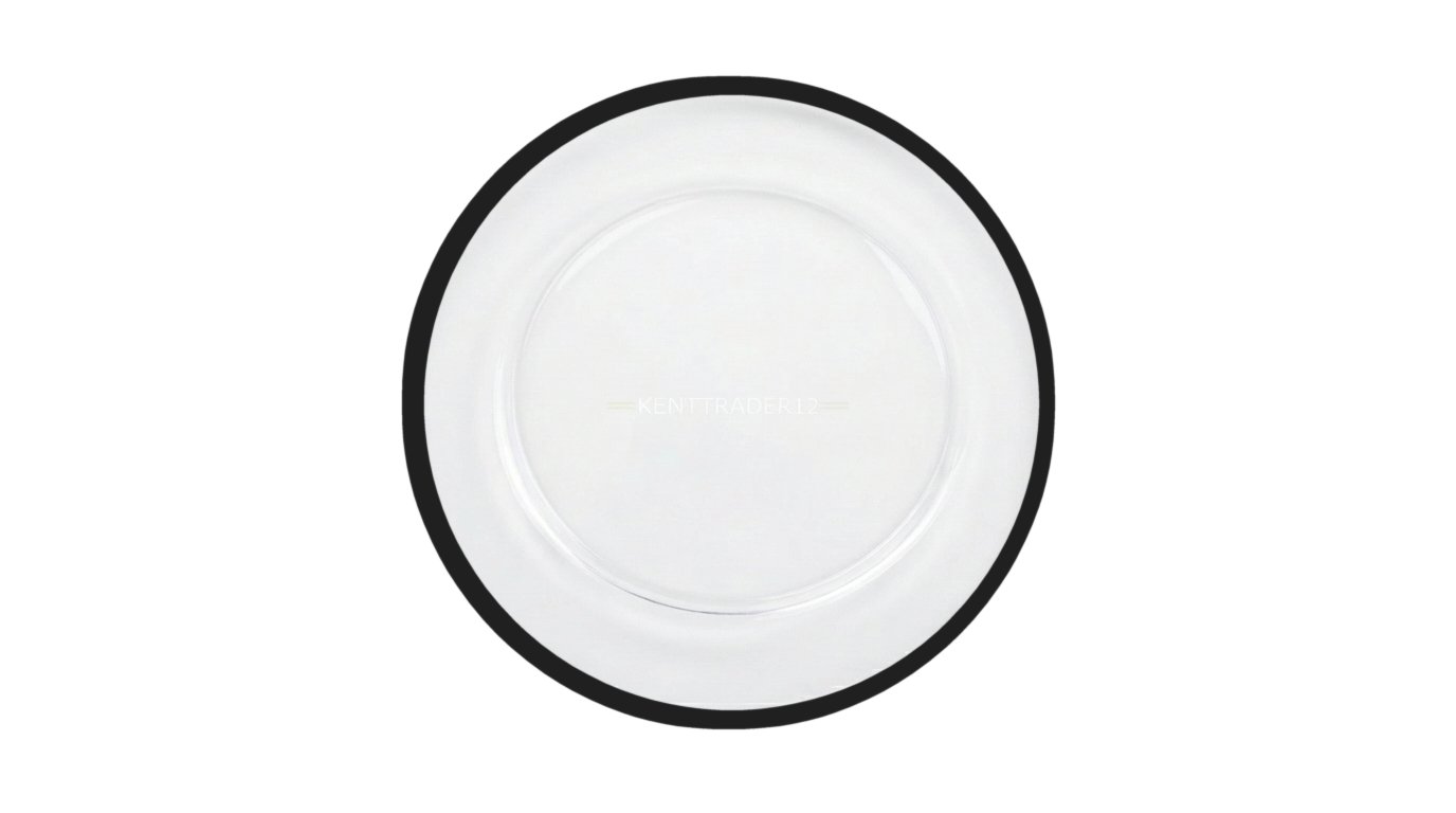 Black Rimmed Clear Acrylic Charger Plate - 13" (33cm) Diameter - Image 2